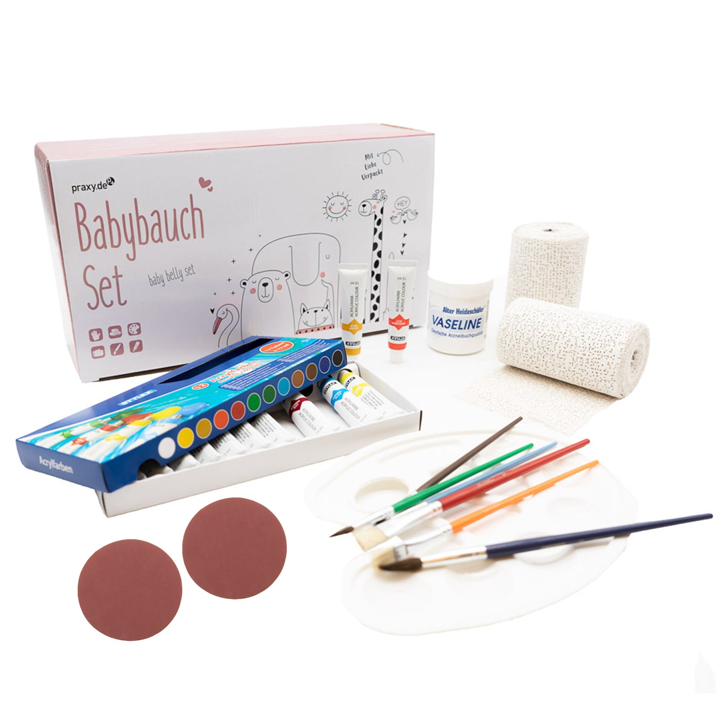 Babybauch Gipsabdruck Set für 3D Gips-Abdrücke 26-teilig inkl. Zubehör
